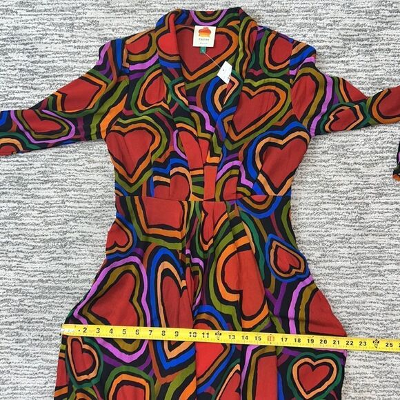 NWT Farm Rio Rainbow Wild Hearts Maxi Dress Small - Picture 11 of 16